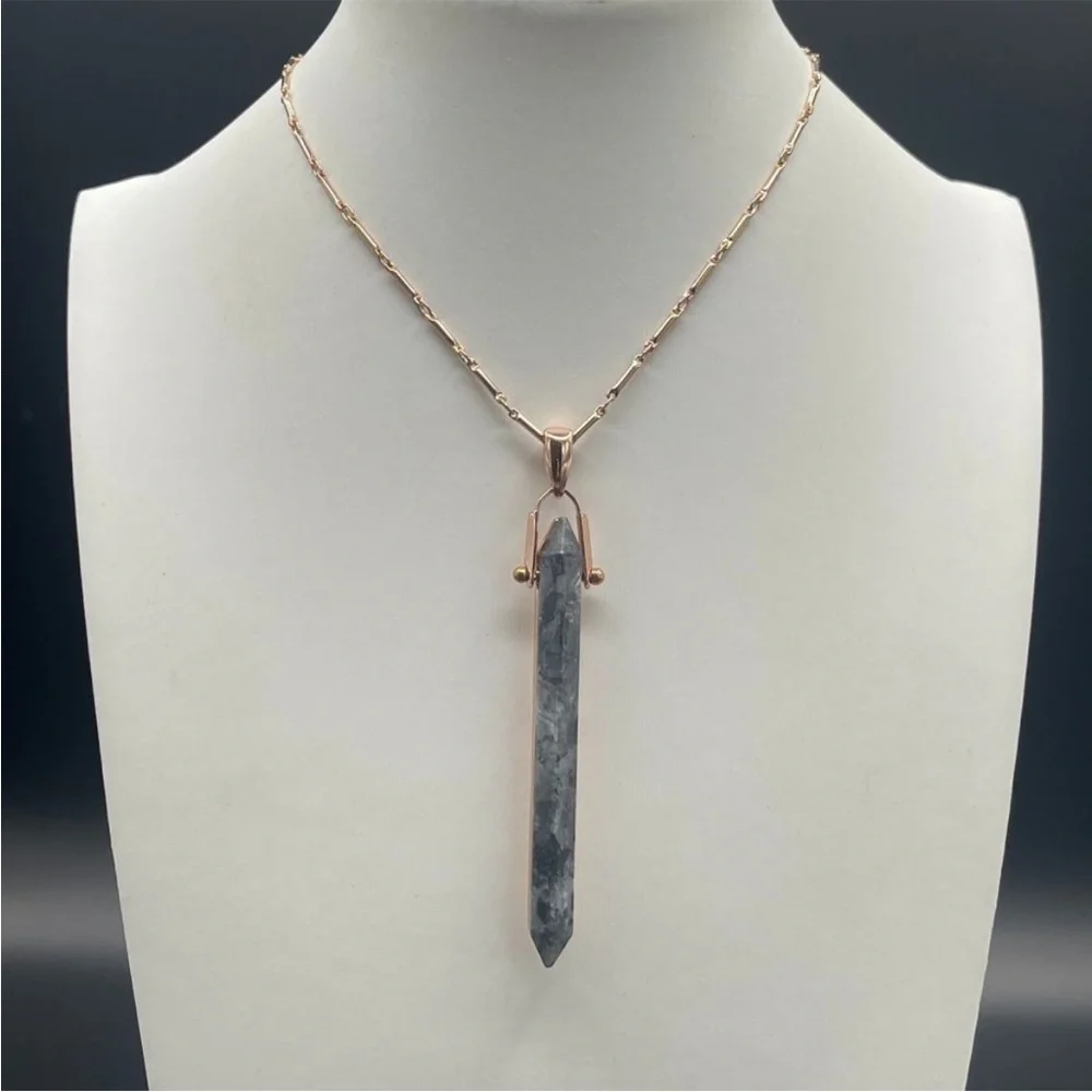 Stella & Dot Rebel Reversible Necklace, Stone & Rose Gold